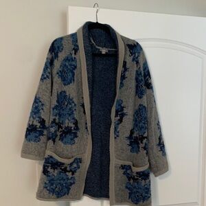 J. Jill Blue and Gray Cardigan Sweater